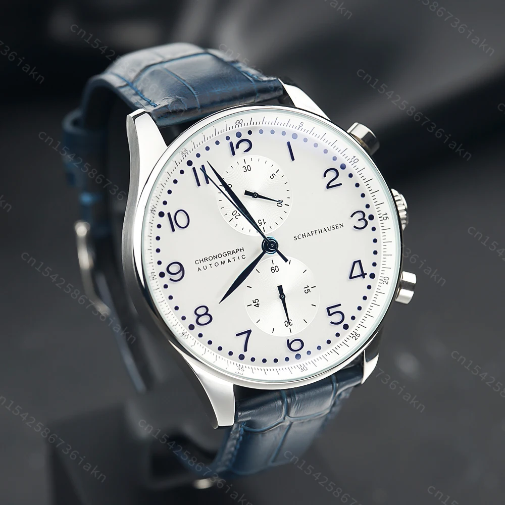2022 Fashion New Men's Automatic Watch 44mm Sapphire Crystal Glass Stainless Steel Leather Strap Sports Leisure Waterproof