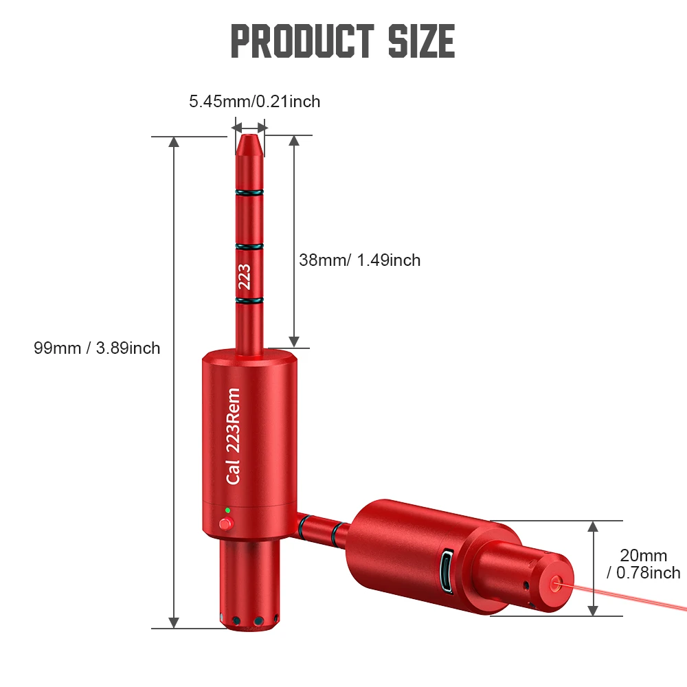223REM multifunctional magnetic red green light trainer, dual-use for training and calibration