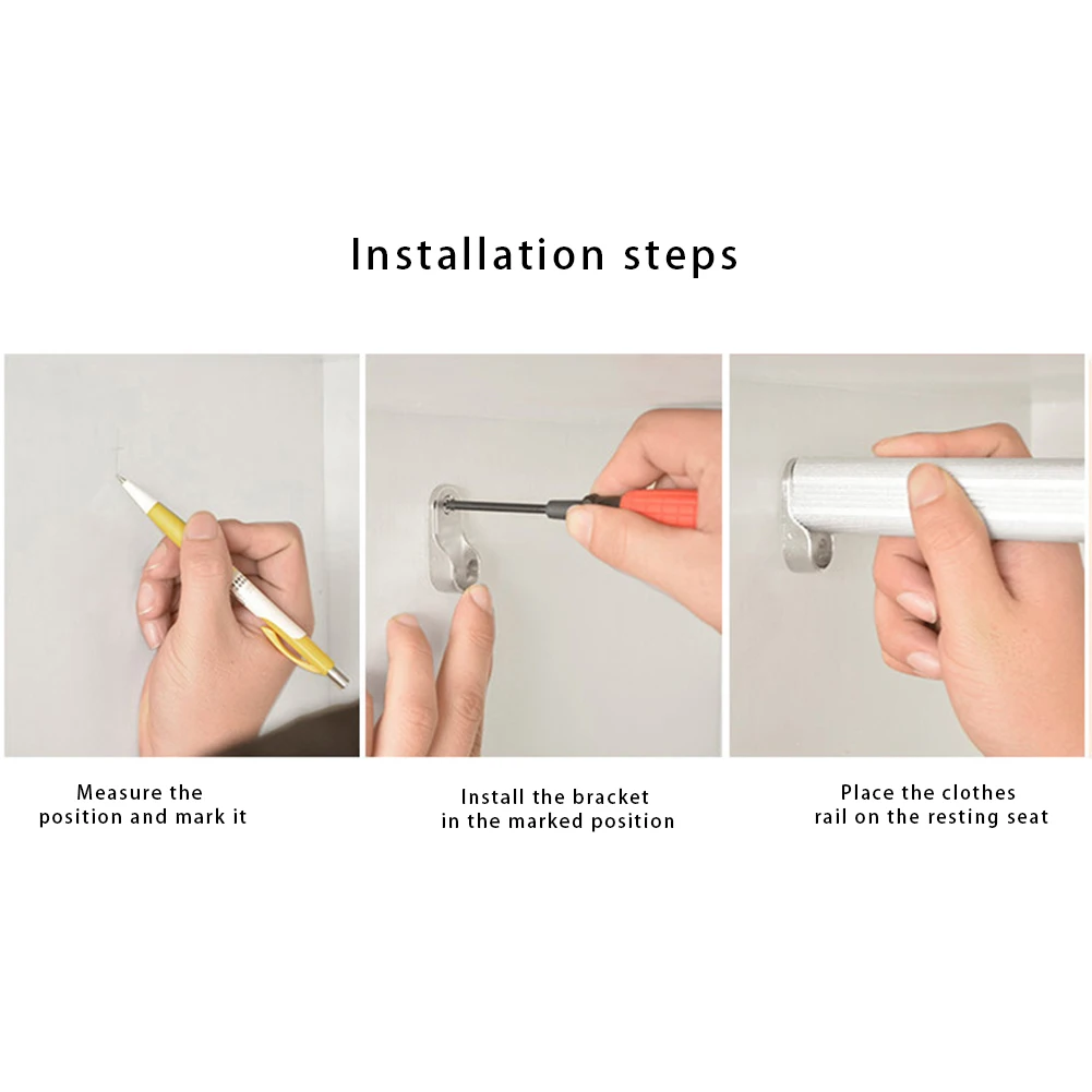 2pc Wardrobe Clothes Tube Support Closet Rod Pole End Bracket Thickening Holder Furniture Accessories Clothes Hanging Rod Holder shelf support folding shelf bracket shelf bracket