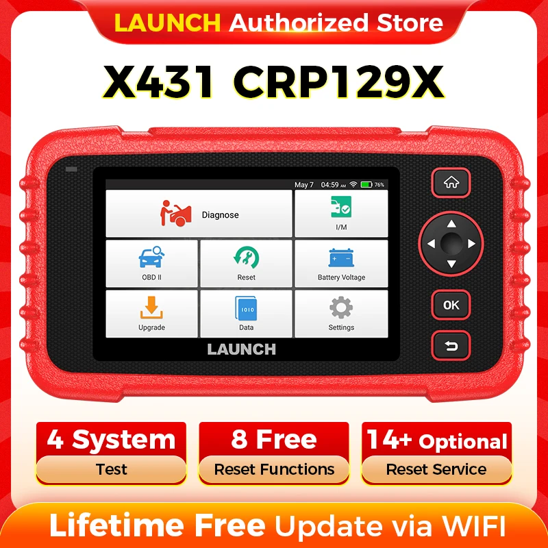Launch X431 CRP129X OBD2 Scanner Code Reader Diagnostic Tools Engine ABS SRS AT Oil SAS EPB TPMS Reset Creader129X OBDII launch