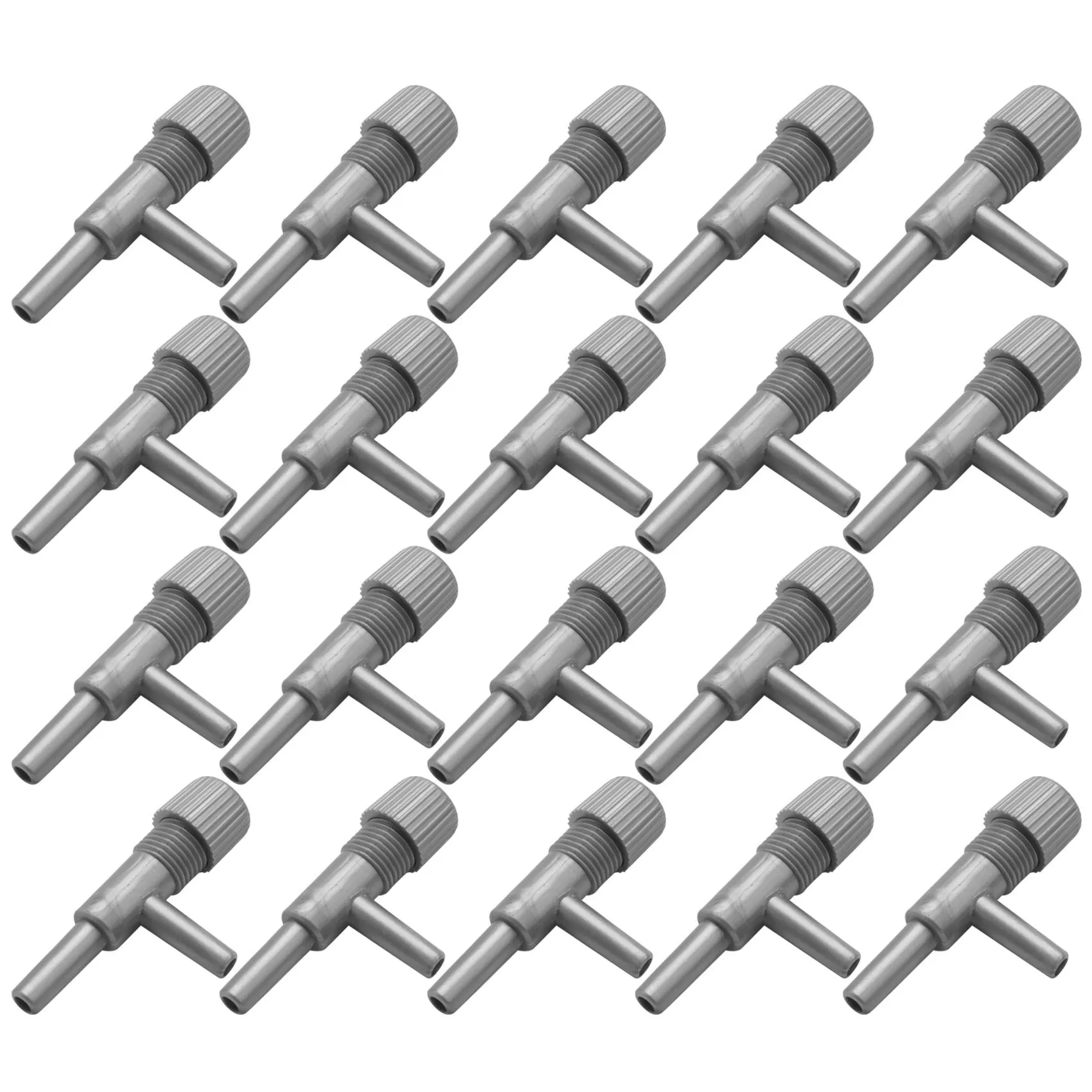 Trendy! Aquarium Fish Oxygen Air Line Tubing Flow Control Valve 20 Pcs Gray