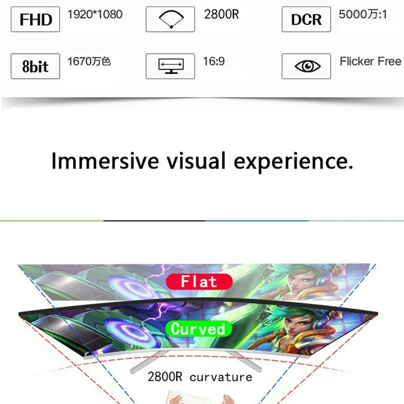 ̸ 1920x1080p HD ̹ , PC LCD Ŀ 144hz , Ʈ ÷ HDMI ȣȯ , 24 ġ 165hz 
