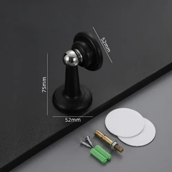 Magnetic No - Drill Door Stopper with Silent Anti - Collision Protection (B - black)