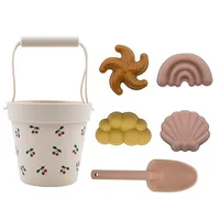 Baby Beach Toys Summer 2022 Kids Bath Set Soft Silicone Cherry Sandbox Set Toy for Send Sand Water Tools Swim Children Play Game 2