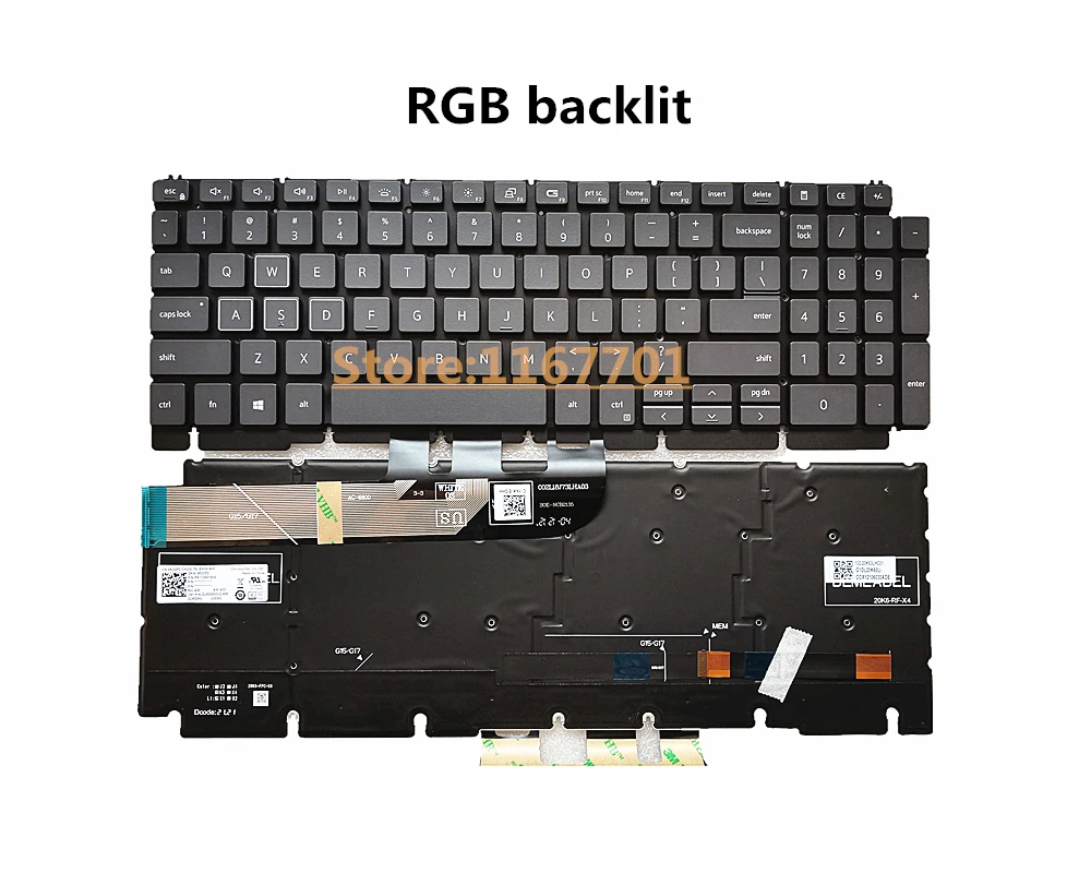 Dell Inspiron G15 5510 5511 5515, 미국 오리지널 노트북, 흑백, RGB 백라이트 키보드 커버, 케이스, 쉘, 화이트, 그린, 블랙, 신제품