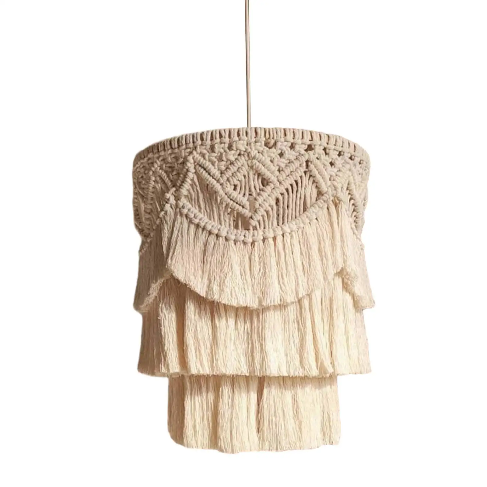 Macrame Lamp Shade Weaving Portable Nordic Design Fixture Chandelier Shade for Dorm Office Dining Room Hotel Restaurant