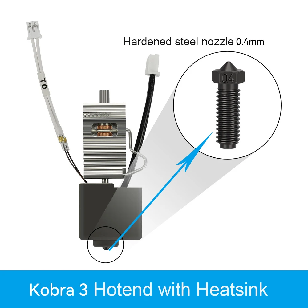 Combo Hotend Bi-Metal Heatbreak voor Kobra 3/Kobra 3 V2, 0,4 mm messing Combo Hotend Bi-Metal Heatbreak voor Kobra 3/Kobra 3 V2, 0,4 mm messing