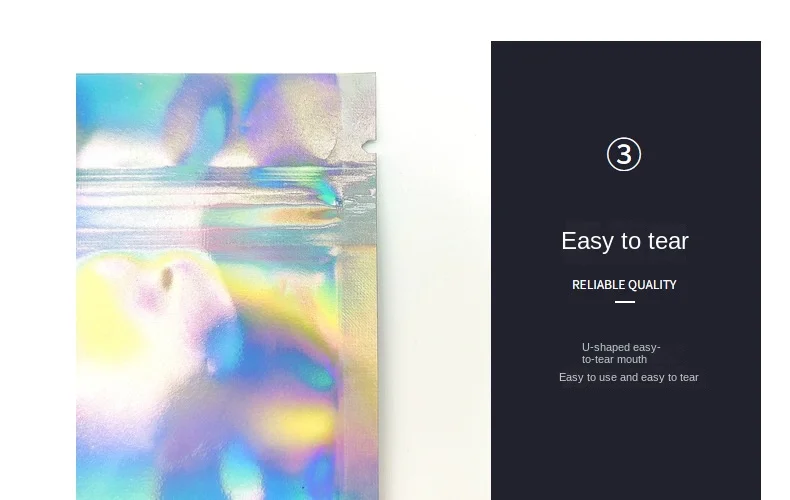 50 Pieces Self-Sealing Laser Small Plastic Bags for Jewelry Pouch with Clear Display Window Jewelry Packaging Gift Storage Bag