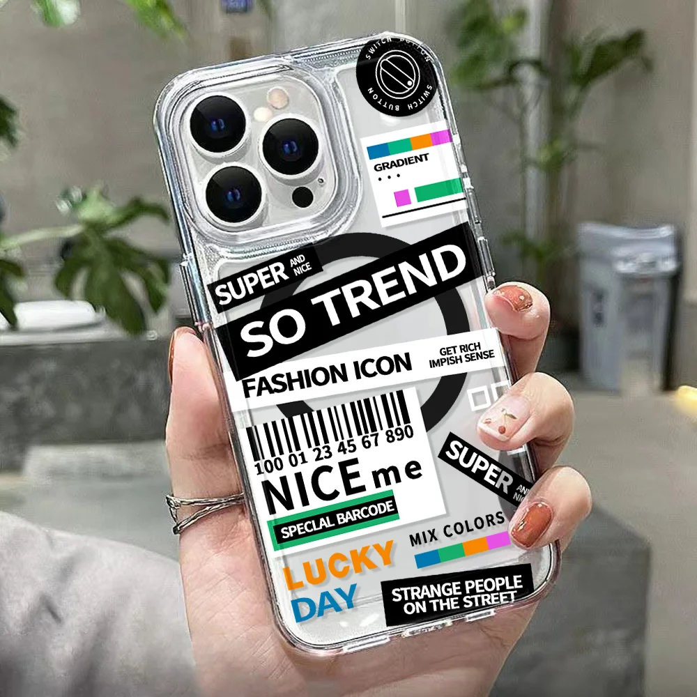 Fashion Label Silicone Soft Transparent Phone Case