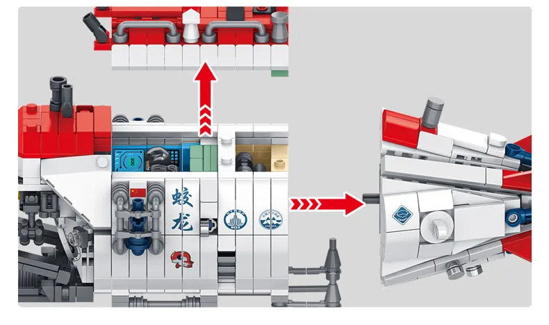 Chinesischer Moderner Militärfahrzeug-Baustein Jiaolong Nr.1 Tauchboot-Montagemodell Bausteine Spielzeug für Kinder Geschenke – Detail 6