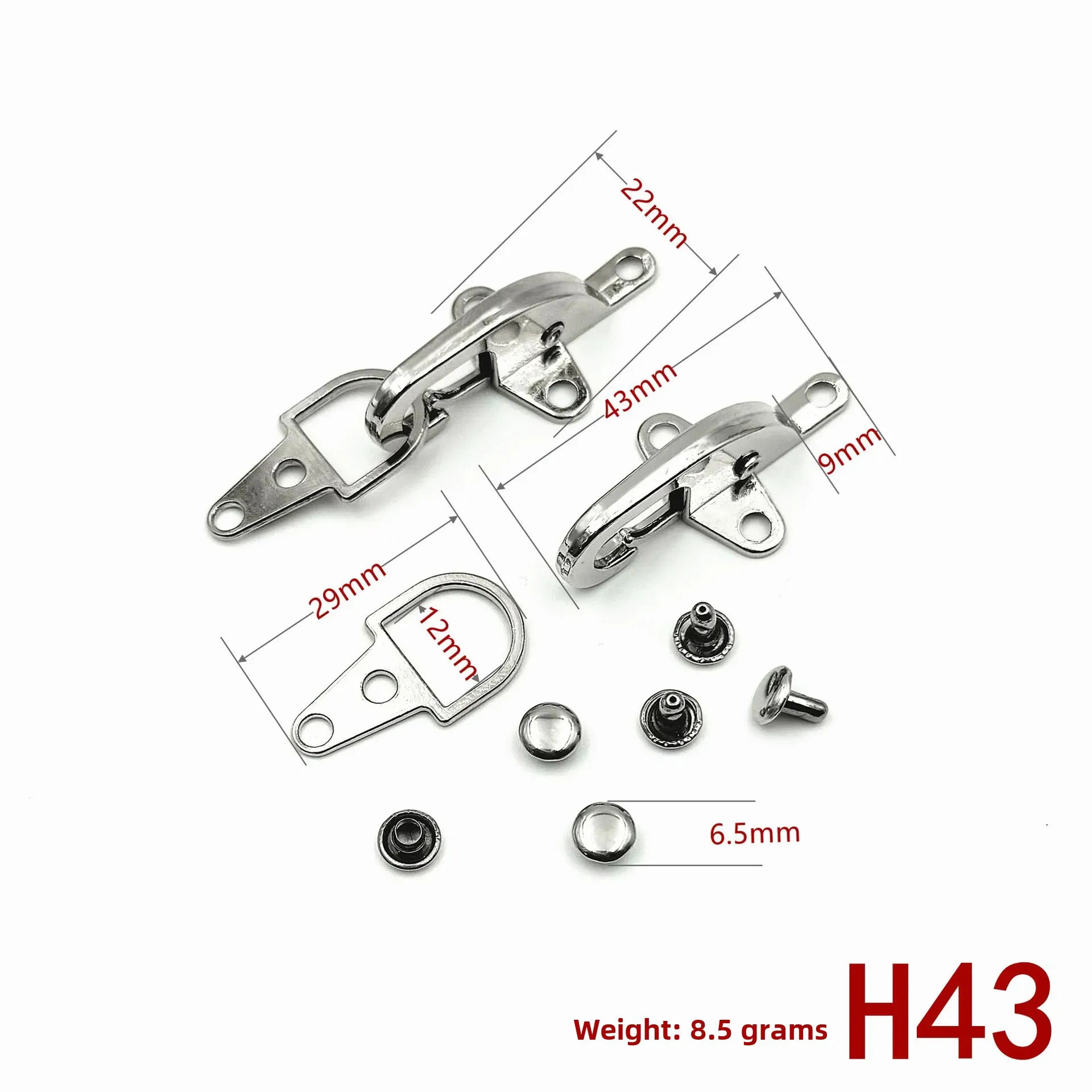 New Metal Airplane Buckle Down Jacket Accessory Alloy Hook Clothing Box Bag Component White Gun Multi-Size From China Mainland metal airplane buckle