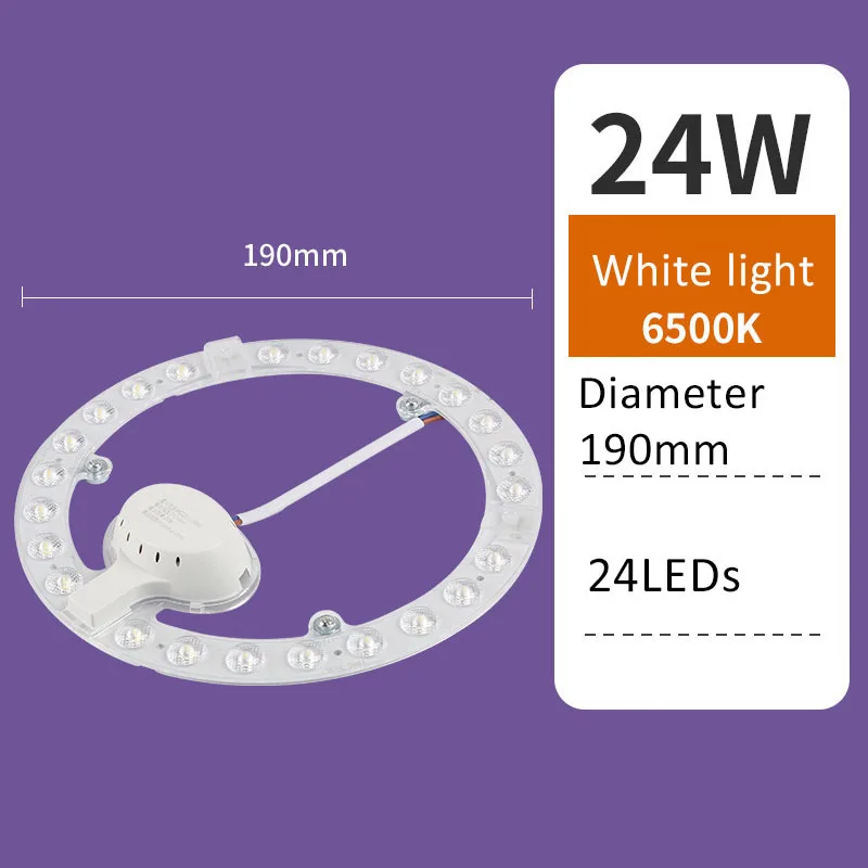 High-Quality LED Circular Ceiling Light Panel, White 12W-48W