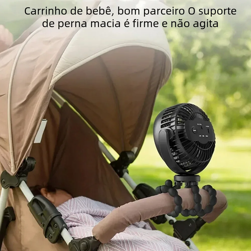 New 5200 mah multi-functional stroller Mini fan Portable USB charging small fan Mobile phone seat outdoor handheld Octopus fan 2