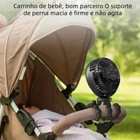 New 5200 mah multi-functional stroller Mini fan Portable USB charging small fan Mobile phone seat outdoor handheld Octopus fan 2