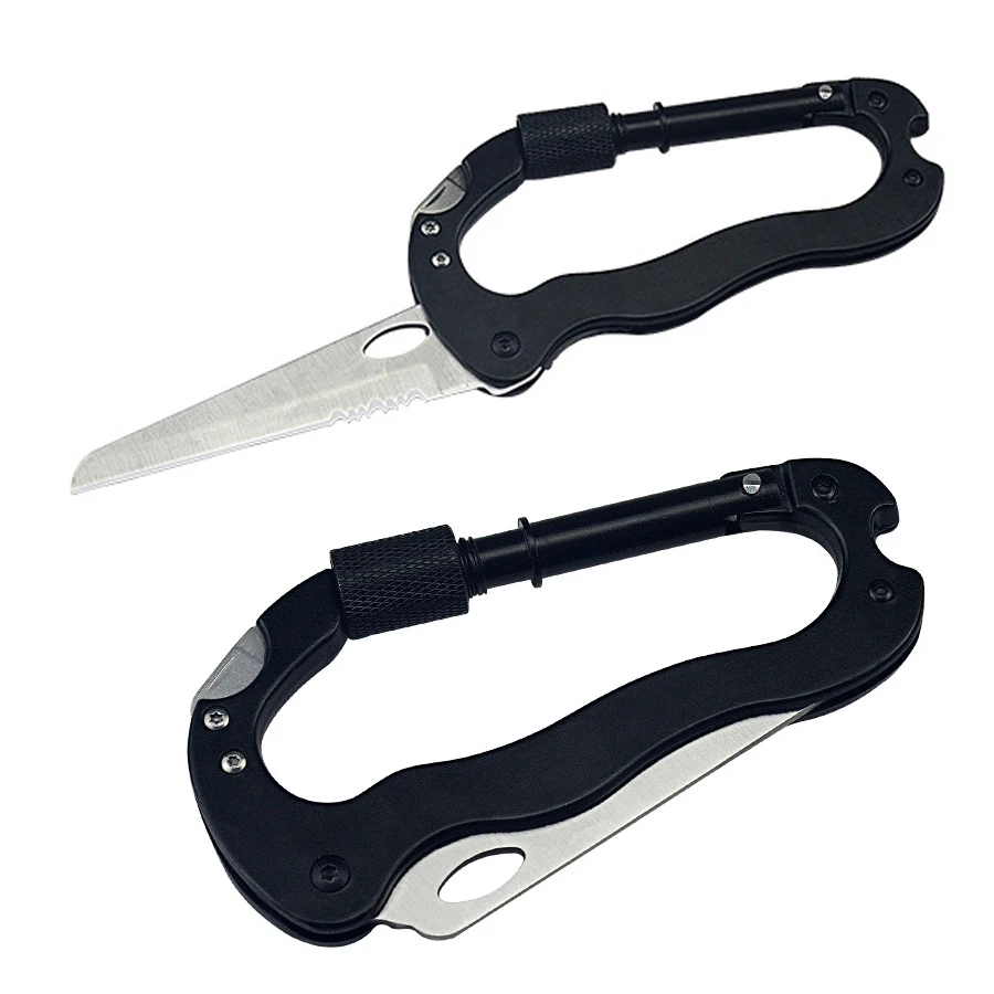 Camping 5 in 1 Outdoor Multi Function Mountaineering Buckle Screwdriver Carabiner Bottle Opener Wine Opener Survival_voghion.com