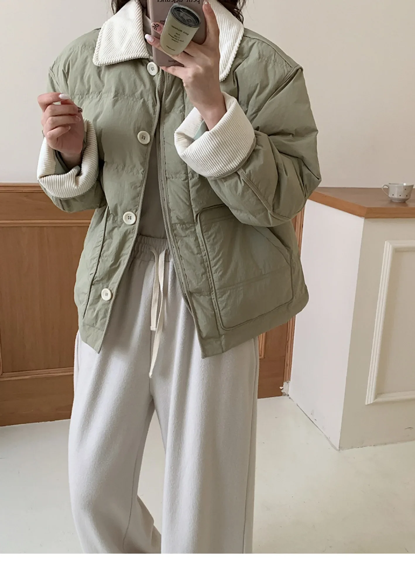 2024 new short Korean style women's winter loose cotton coat thickened small fragrant cotton coat trendy fashion jacket 3