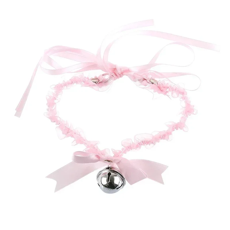 1Pcs New Fashion Women Gothic Simple Sexy Lace Collar Pendant Bow Knot Bell Choker Necklace Neck Dress Girls Party Gift Jewelry