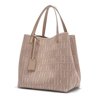 CHCH Tote Bag New Large Capacity Black Simple Knitted Shopping Bag 27*20*28cm