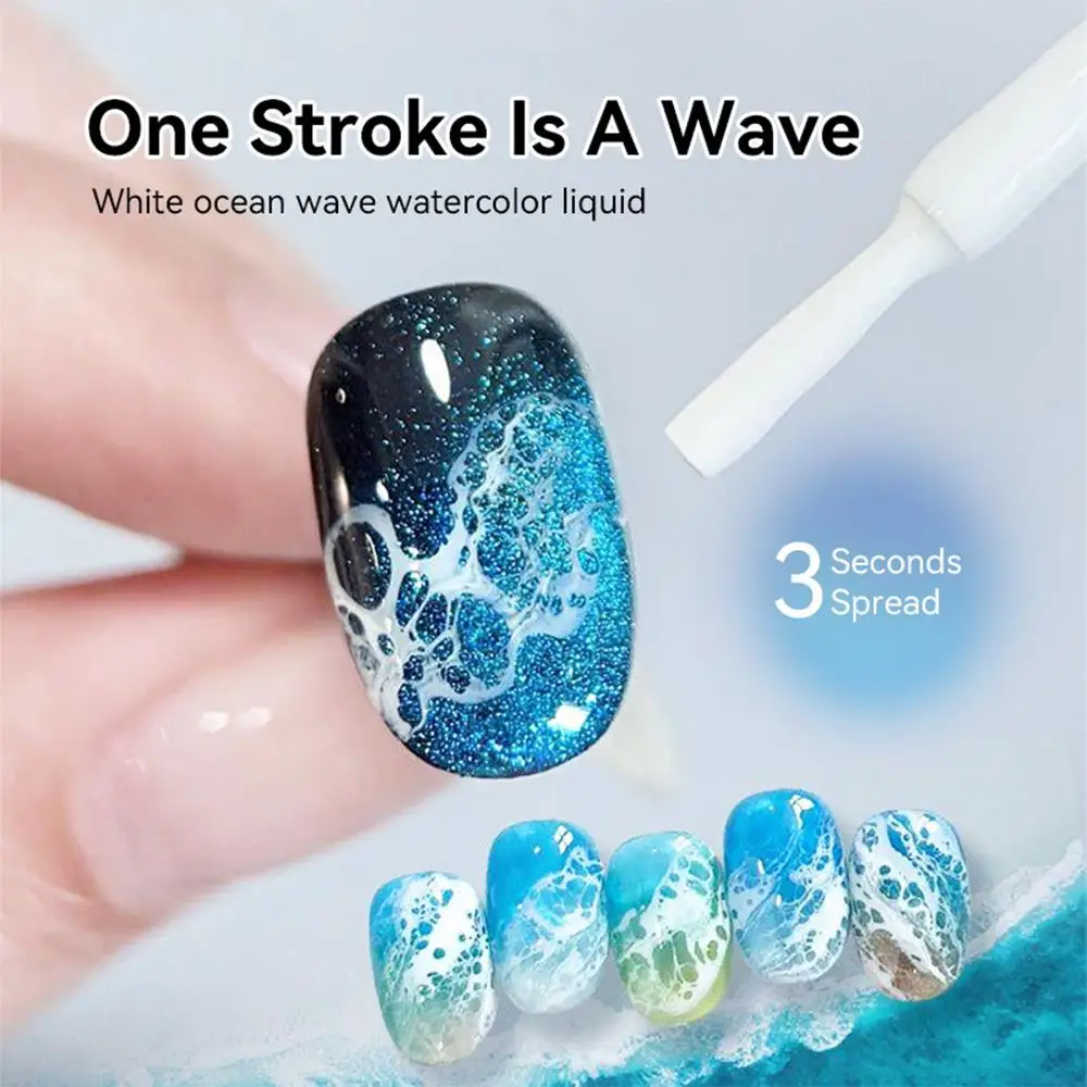 Smalto Gel per Unghie Effetto Acqua Bianco 10ml, Gel Polish 3s per Unghie Traforate a Bolle, Smalto UV LED per Manicure - immagine 3