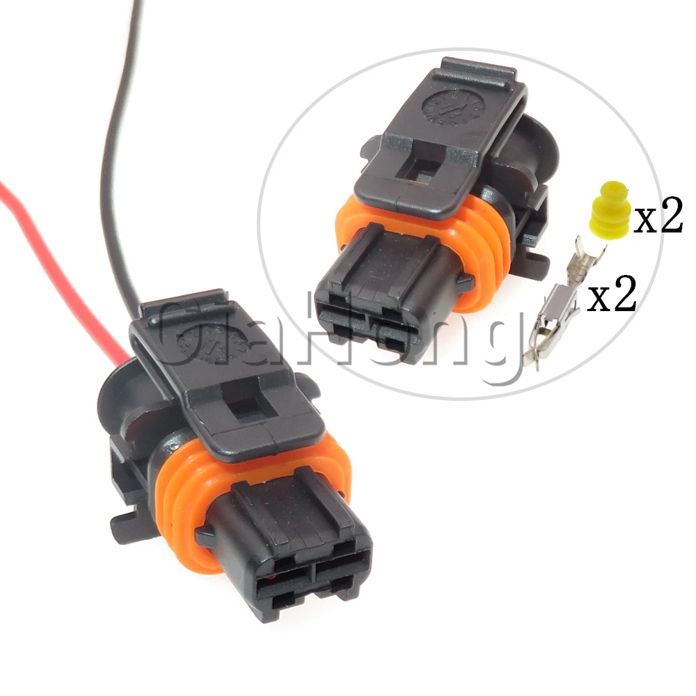 

1 Set 2 Ways Starter Auto Parts Car Fuel Spray Nozzle Sealed Wire Socket 1928404072 1928403137 Automobile Waterproof Connector