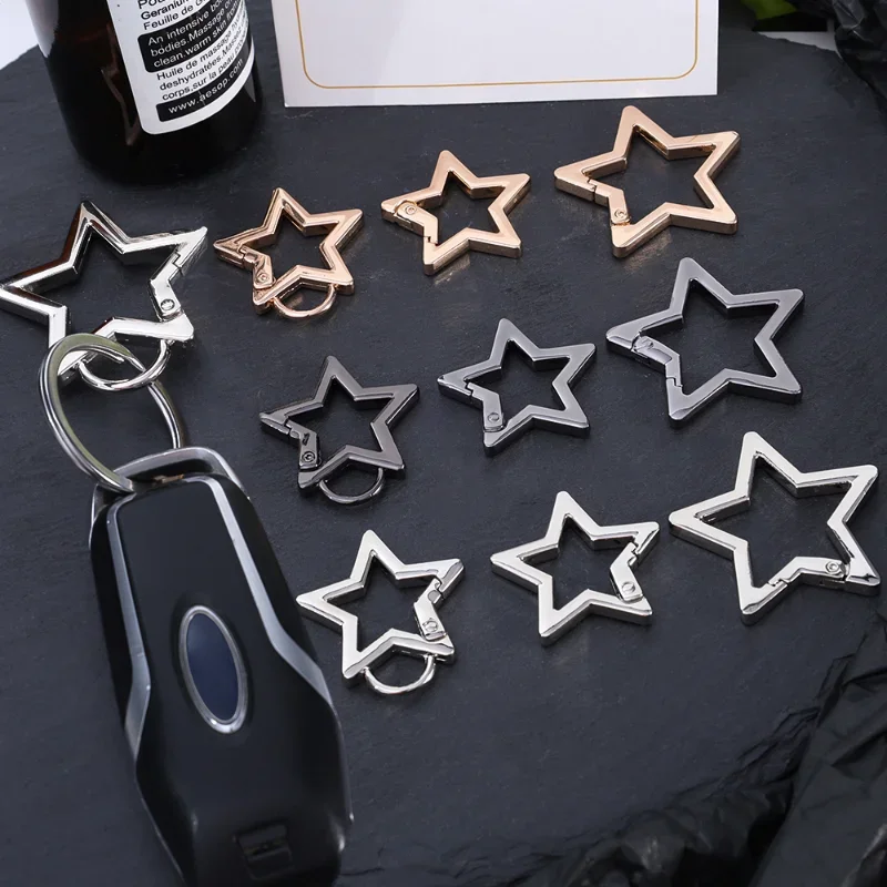 중공 별 모양의 봄 걸쇠 금속 Carabiner 키 체인 가방 클립 후크 개 체인 ..