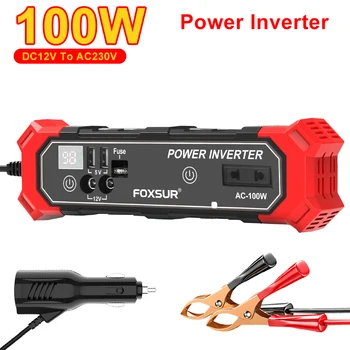 Convertitore di alimentazione per auto con clip USB per batteria, da 12V CC a 230V CA, con interfaccia per accendisigari