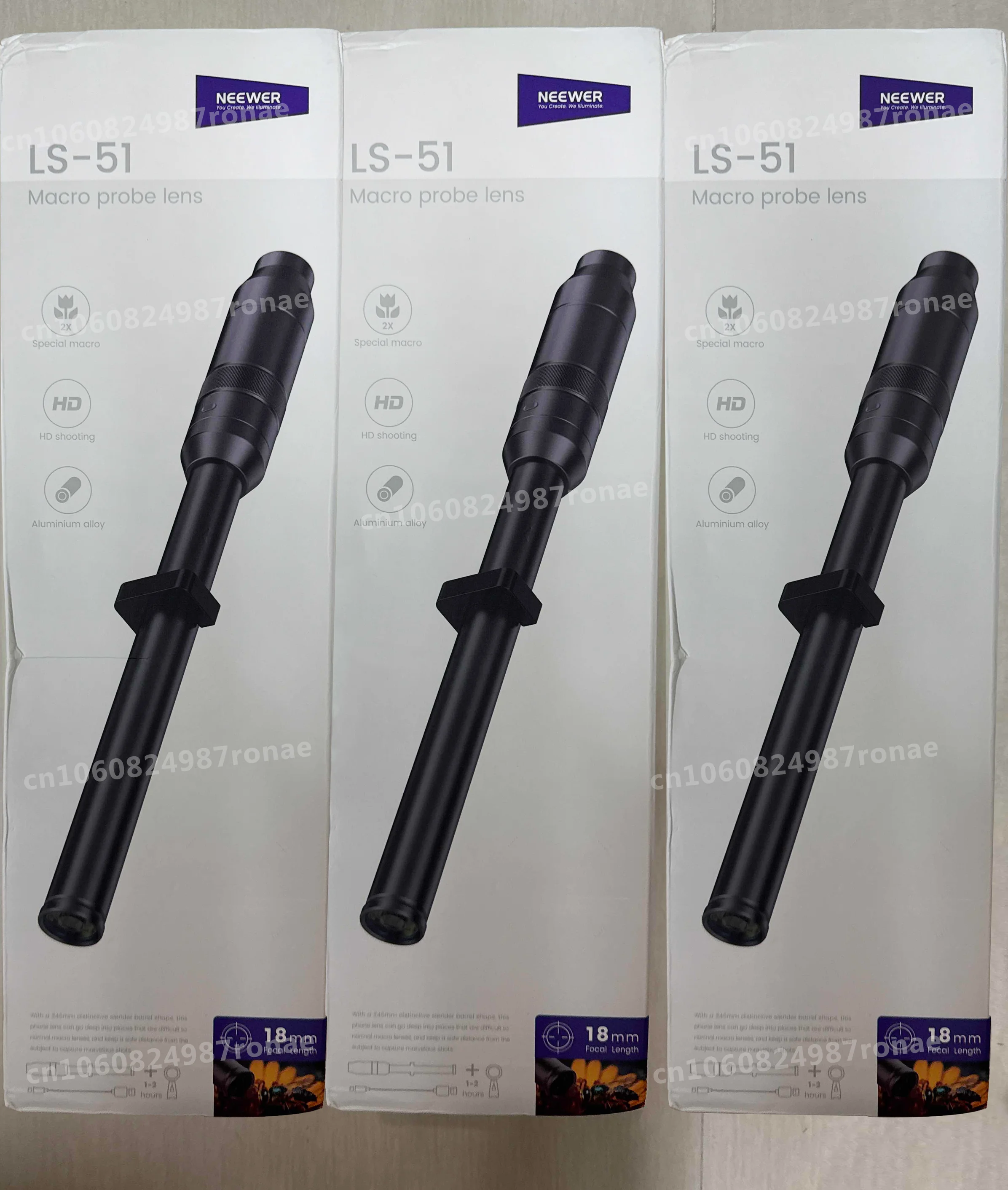 LS-51 18mm 2X 180° Macro Probe Lens with 17mm Thread for Phone Cage/Phone Case w