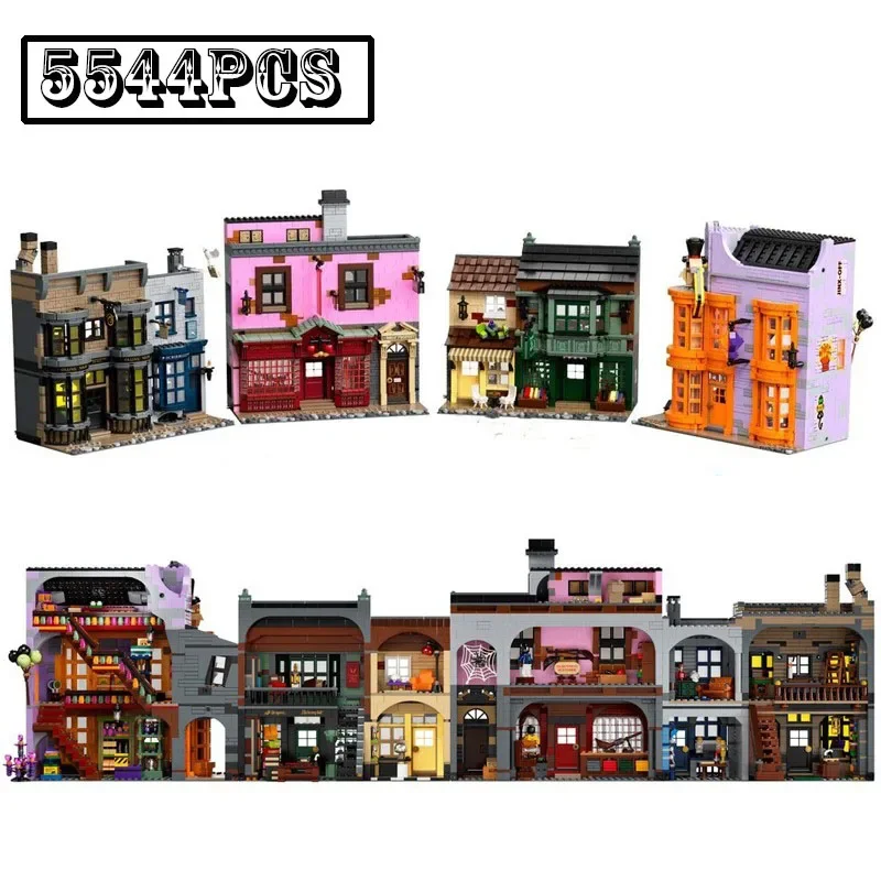 

New Magic Movie Series 14 FIGURES 5544PCS Diagoned Streetview Alley Building Blocks Bricks Model Kids Toys 75978 Children Gifts