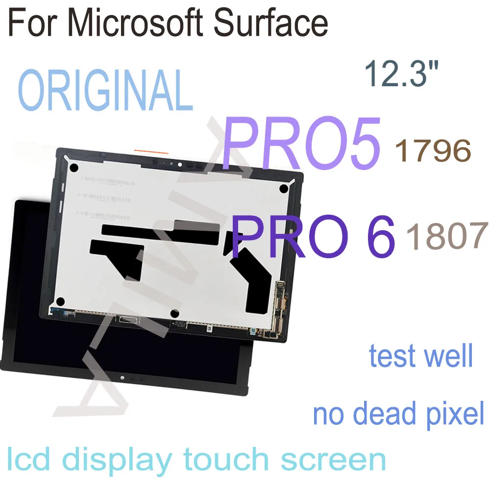 12.3 "Lcd Pro 5 Originale Per Microsoft Surface Pro 5 1796 Display Lcd Touch Digitizer Assembly Lp123Wq1 Surface Pro5 Pro6 1807