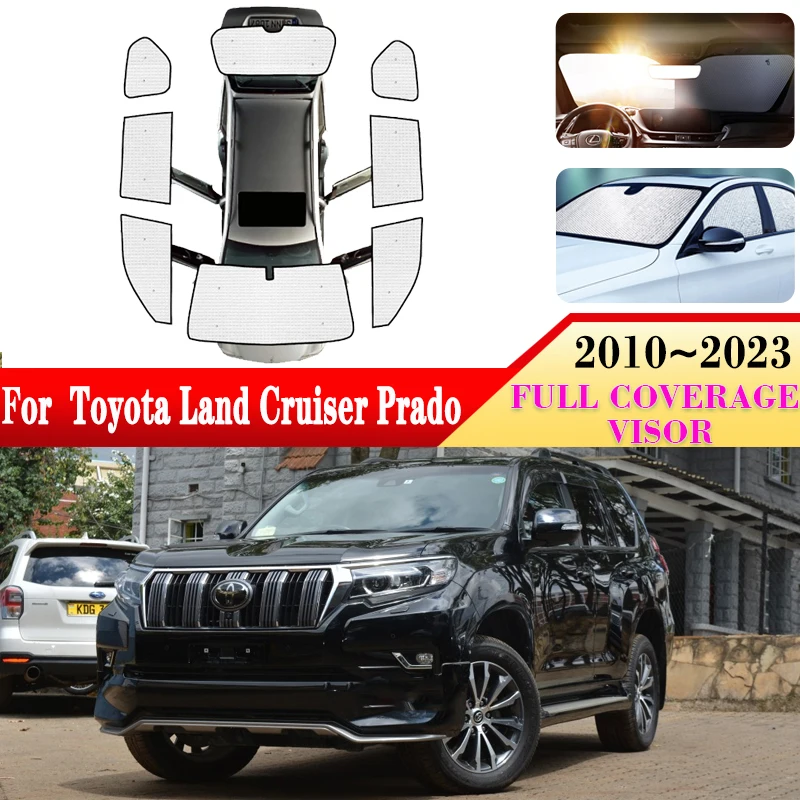 

For Toyota Land Cruiser Prado J150 2010~2023 MK4 Anti-UV Car Windshield Surround Sunshades Side Windows Visor Covers Accessories