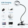 USB Rechargeable LED Clip-on Desk Light Flexible Eye Protection Reading Lamp 3 Colors Adjustable For Bedroom Study Lighting 2