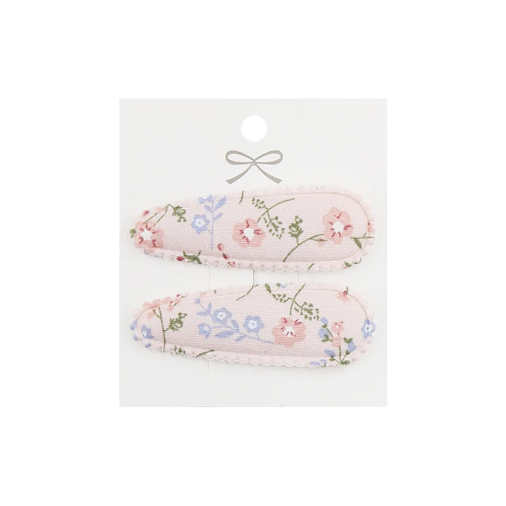 Hair Clips 2pc Floral Print 2inch Basic Snap - Uniqwear
