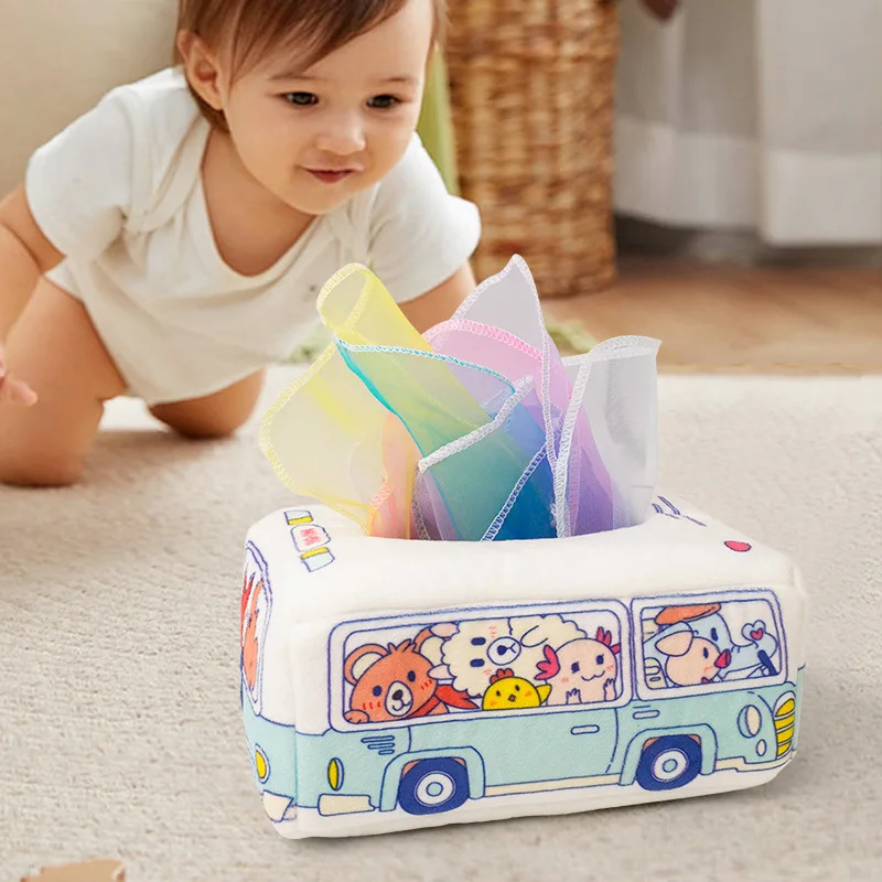 Montessori Toys Baby Pull Along Magic Tissue Box Toy For Babies 612 Months Boys Girls Game