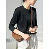Mulberry Silk Cotton Long Sleeve T-shirt Women Round Neck V-neck Smooth Basic Loose Tops 3
