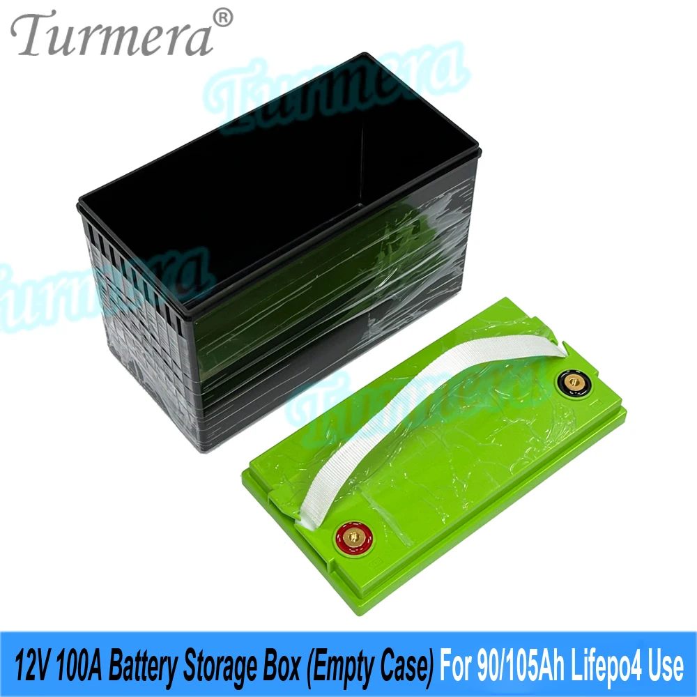 Turmera 맞춤형 디스플레이 M8 나사, 12V 100A 배터리 박스, 3.2V 90Ah 105Ah 200Ah Lifepo4 배터리, DIY 사용, 빈 상자 전용, 신제품