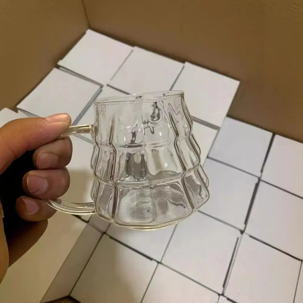 Holiday Tree Tea Cup Glass Coffee Mugs 350Ml