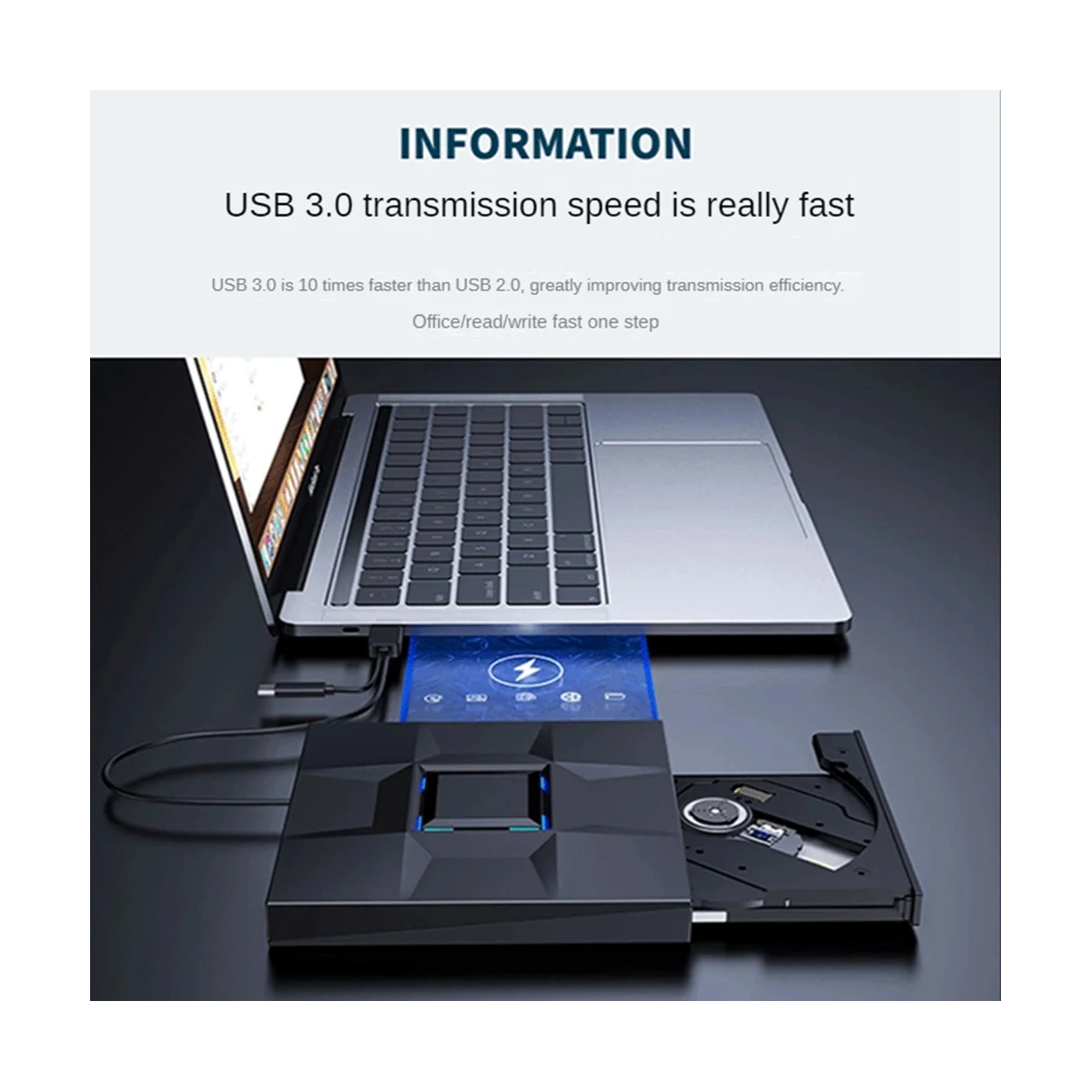 

USB 3.0 Type-C портативный CD DVD +/-RW рекордер, оптический привод, DVD-привод, внешний для ноутбука, ПК, настольного компьютера