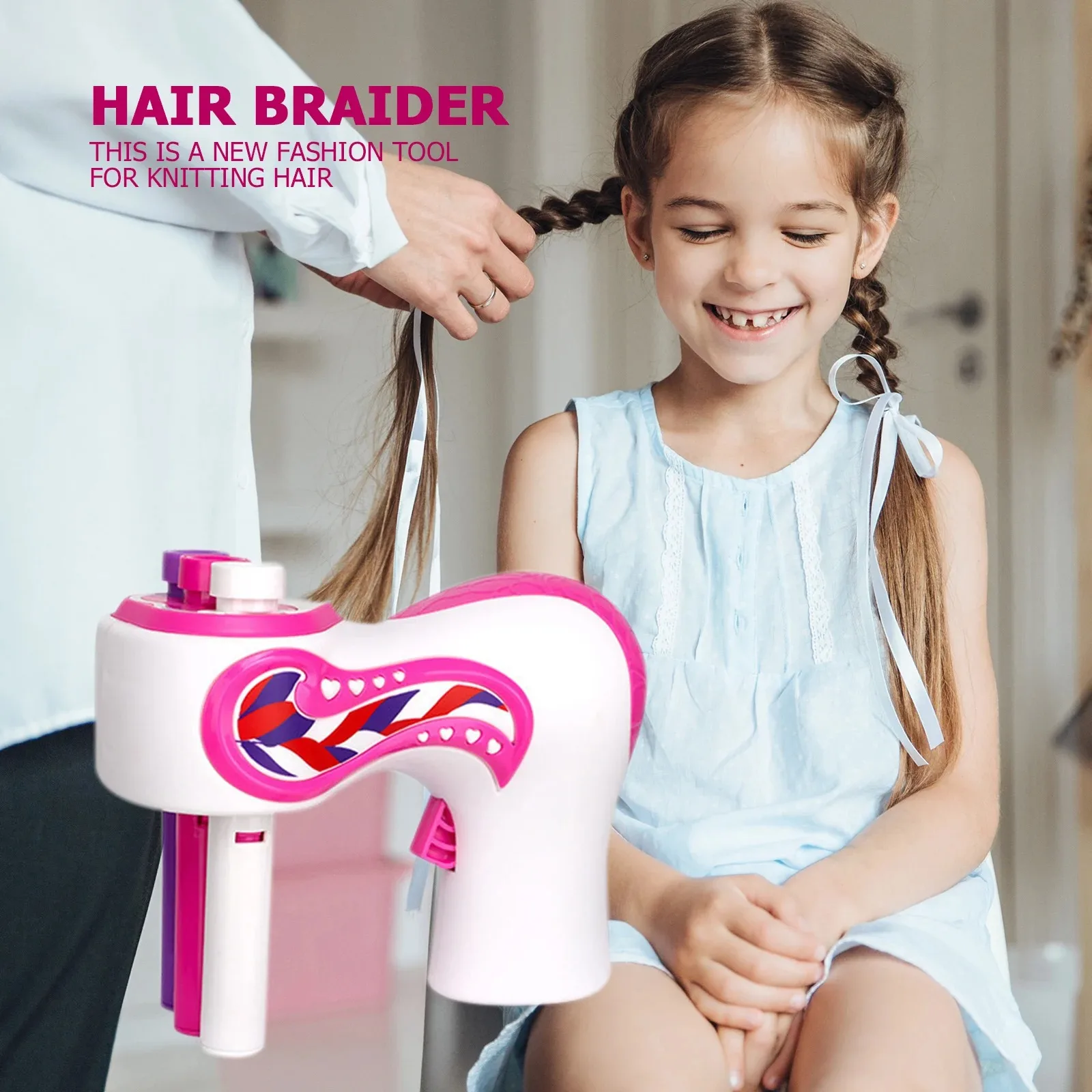 Christmas Children's Fully Automatic DIY Hair Weaving Machine, Hair Weaving Tools, Twisting Knitted Hair, Weaving Rolls,Twisting 4