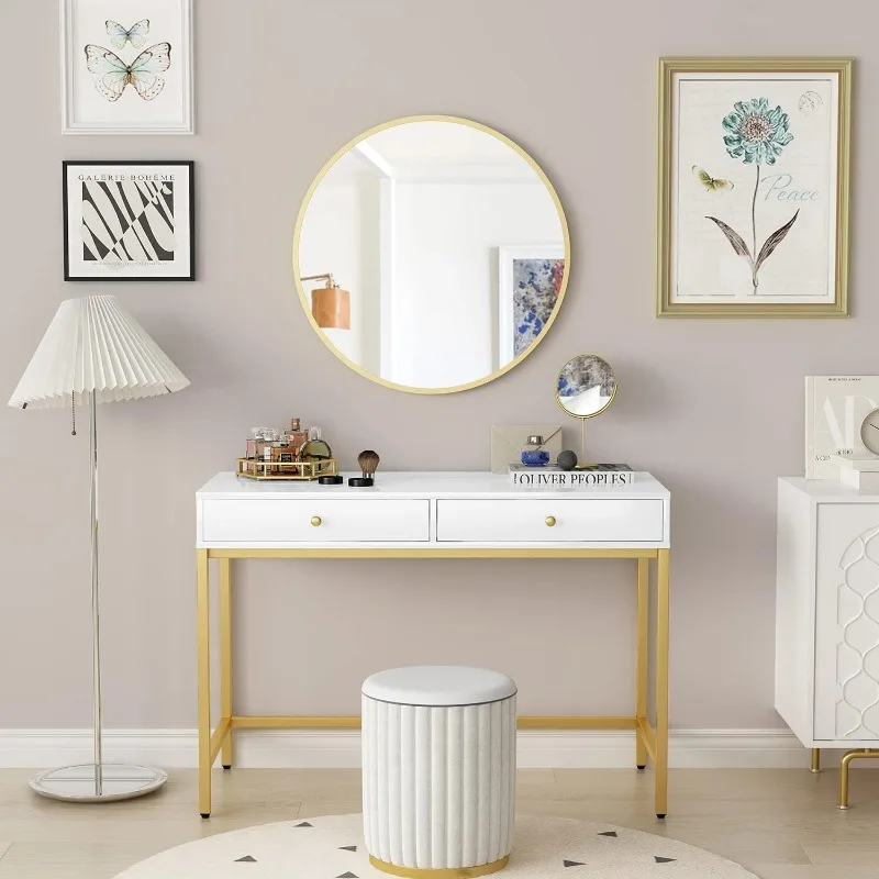Gold and white vanity desk best sale