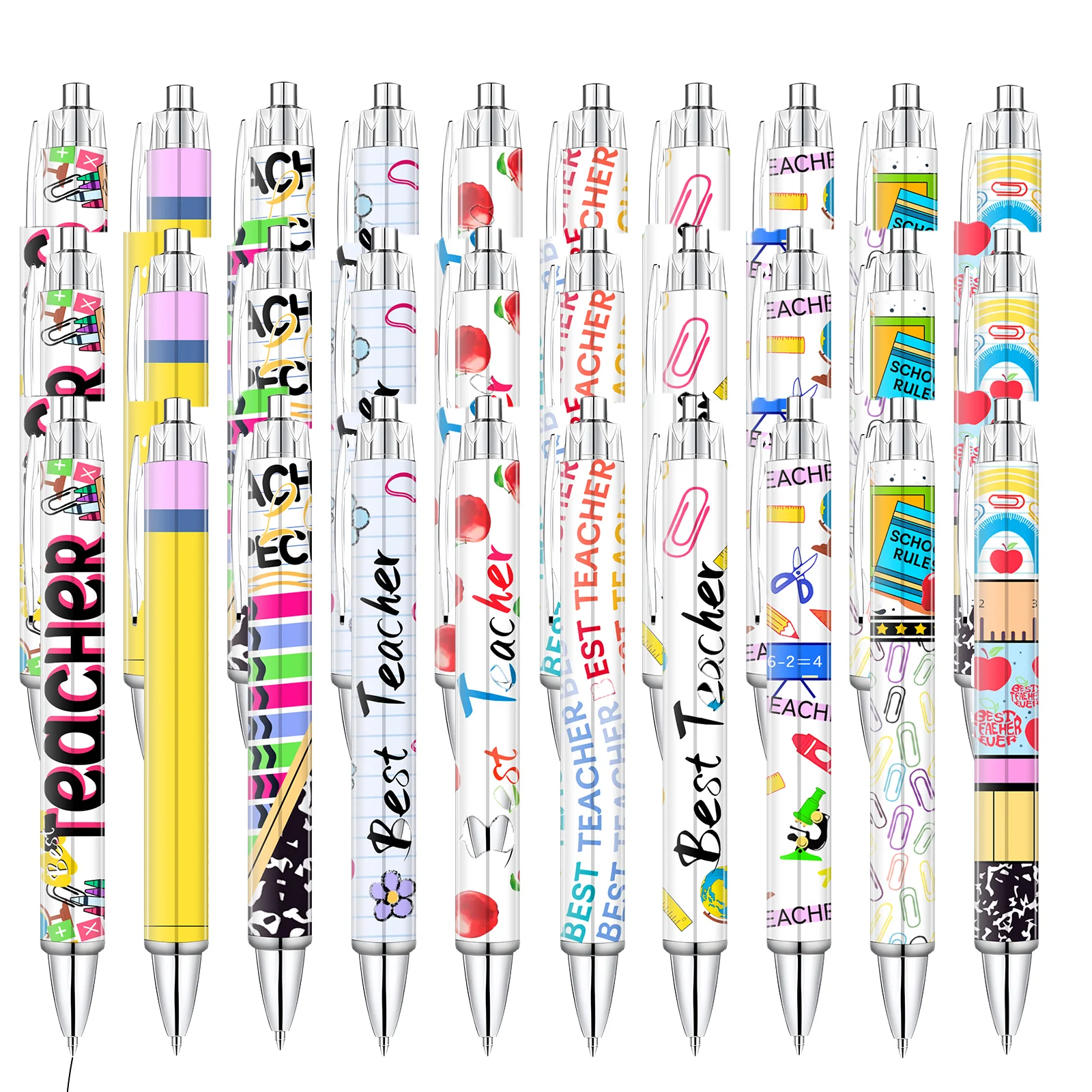 Set of Creative Retractable Pens - Teacher Appreciation Gift