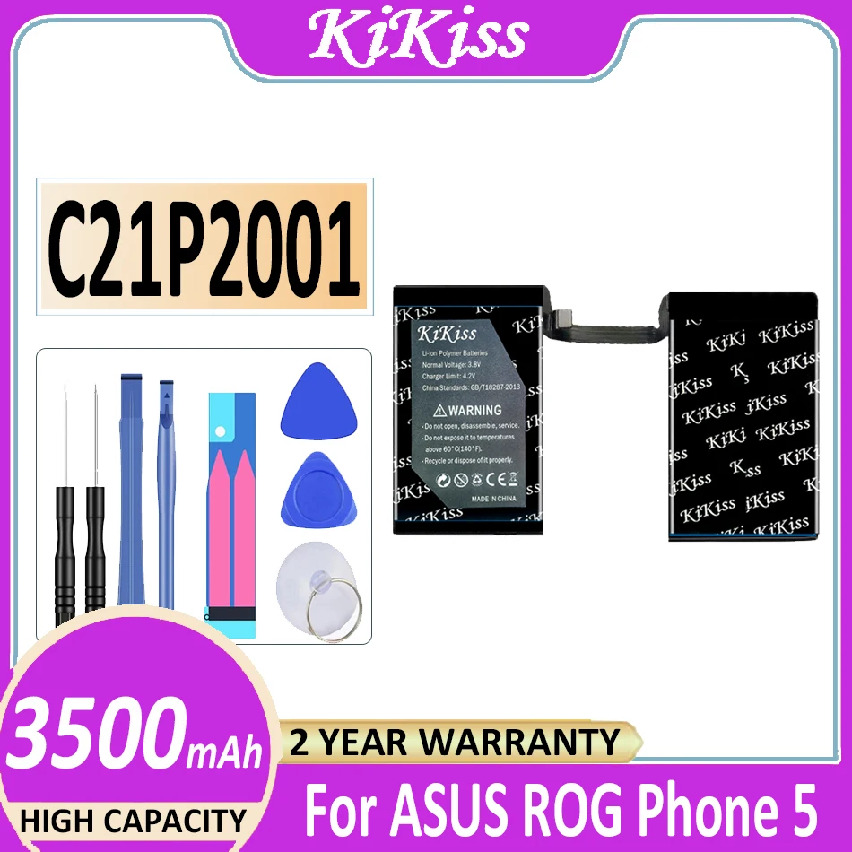 

Аккумулятор KiKiss 3500 мАч/5500 мАч для ASUS Zenfone 8 Flip Zenfone8 Flip/ROG Phone 5 5S Pro Phone5 ZS673KS I005DA I005DB