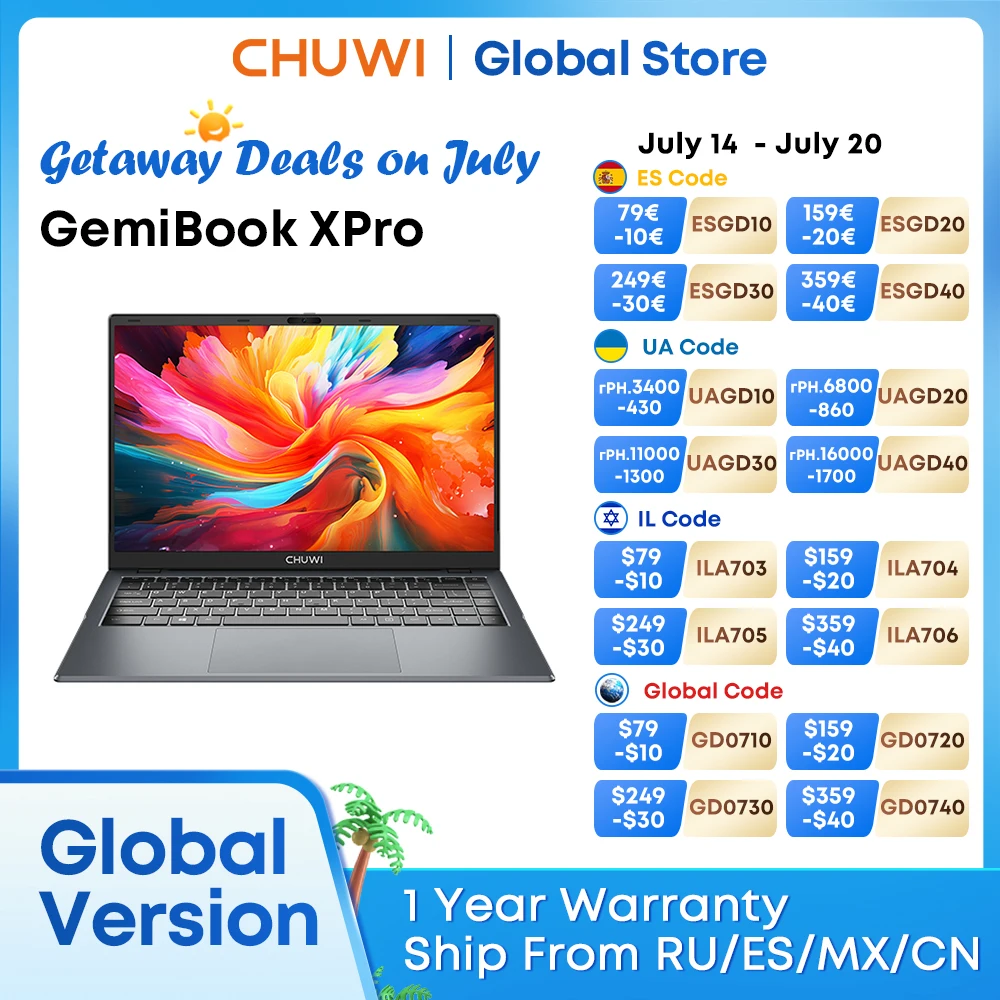 CHUWI GemiBook XPro Laptop Intel N100 Graphics 600 GPU 14.1-inch Screen 8GB RAM 256GB SSD With Cooling Fan Windows 11 Notebook 1