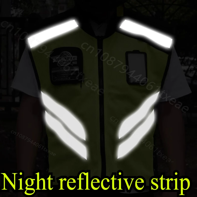 Motorcycle Safety Riding Reflective Vest Motorcycle Cooling Vest Travel Night Fluorescent Breathable Biker reflective vest