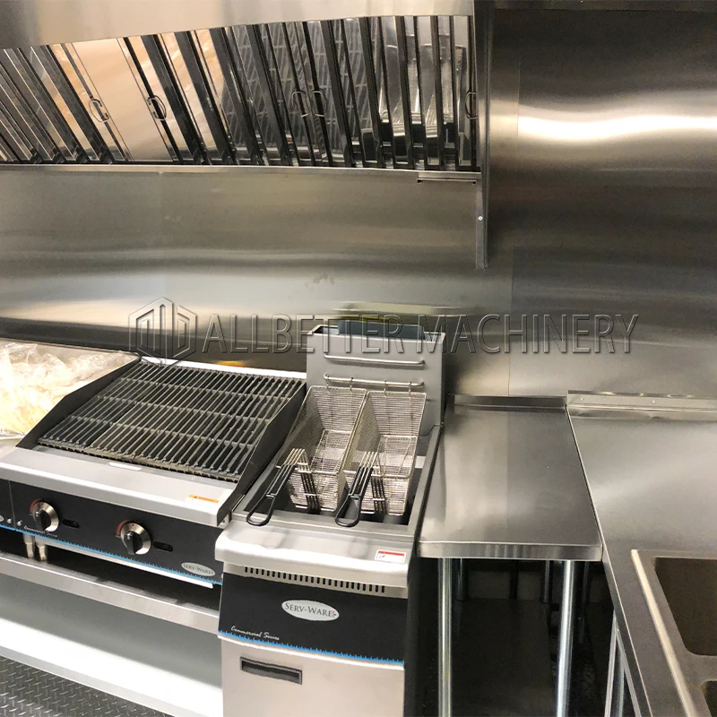 Mobile food truck breakfast food truck with fryer and full kitchen purchase street trailer American standard