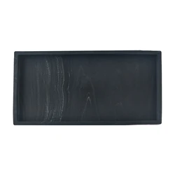 Multi-Purpose Silicone Bathroom Countertop Organizer and Decorative Display Tray - S (Black)