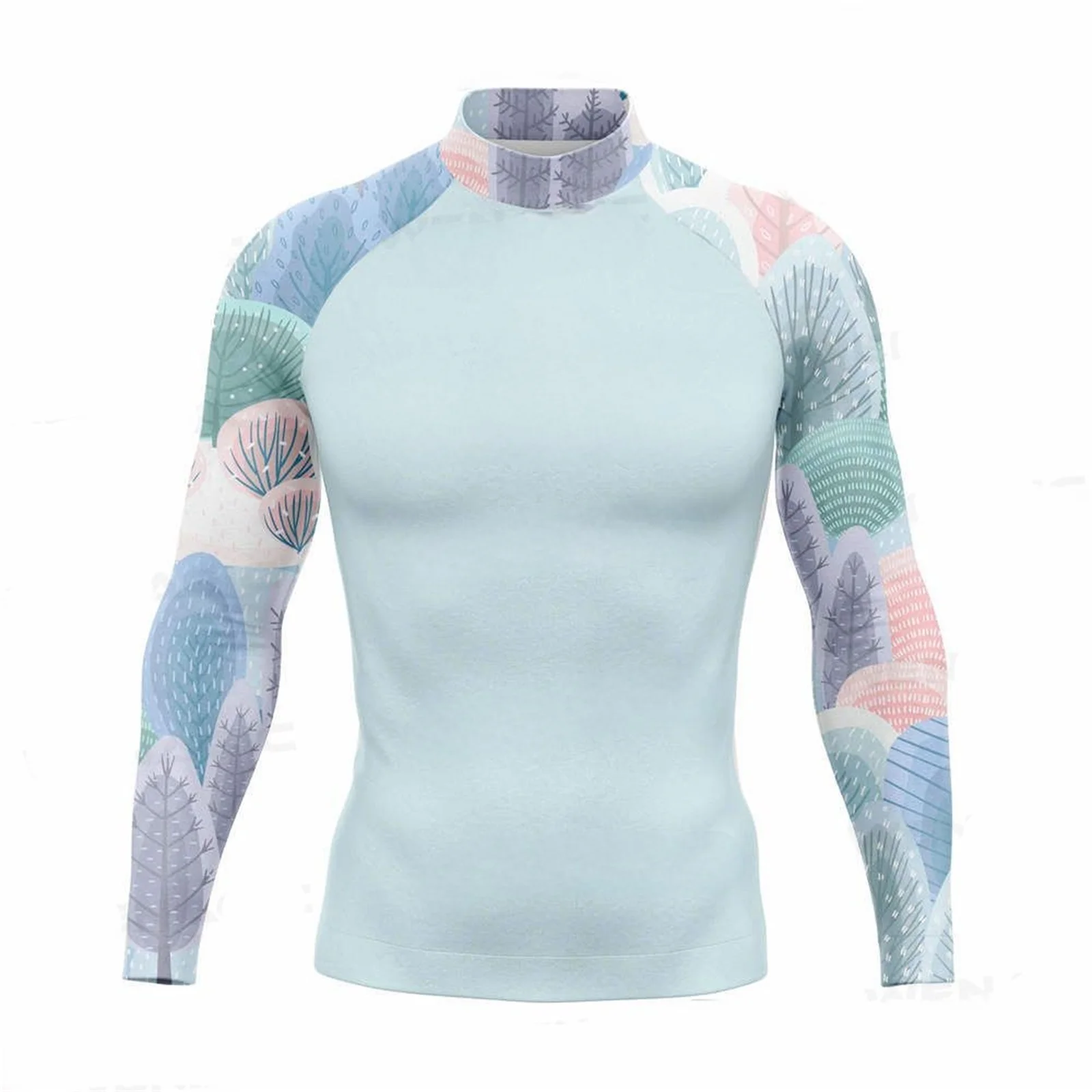 Summer Funny Beach Surfing Swimsuit Men's Simming T-shirts UV Protection Swimwear Rash Guards Long Sleeve Surf Sports Tops
