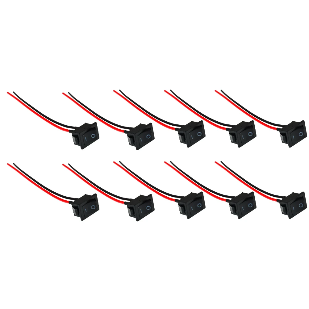 Description Picture 4 of itemTwo-Wire Square Switch 10Pcs 2Pin SPST Accessorie Boat Type Electrical Equipment KCD1 Switch Mini Rocker Switch