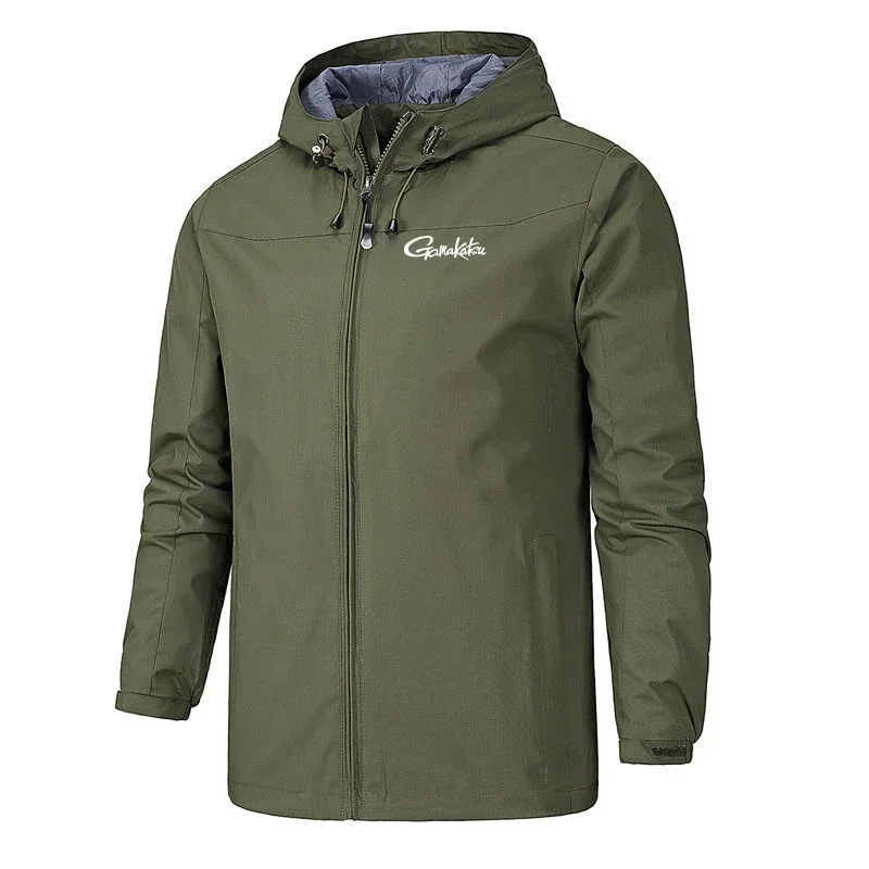Gamakatsu Waterproof Fishing Jacket Spring and Autumn Men's Soft Shell Sportswear Windproof Hooded Thin Windbreaker Jacket
