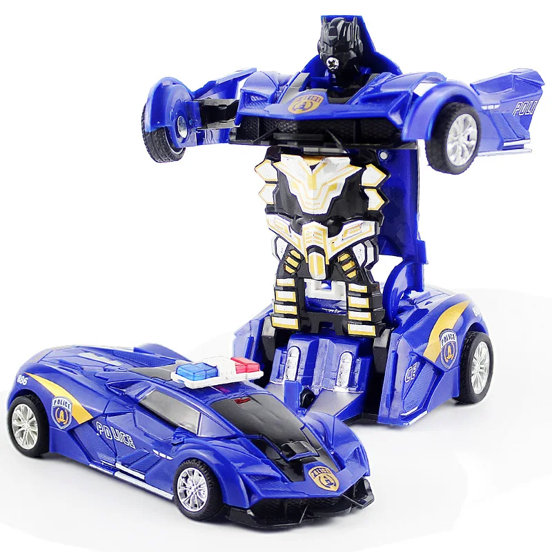 One-key Automatic Transform Robot Car Model Toy for Boys Children Plastic Funny Action Figures Deformation Vehicles Car Kid