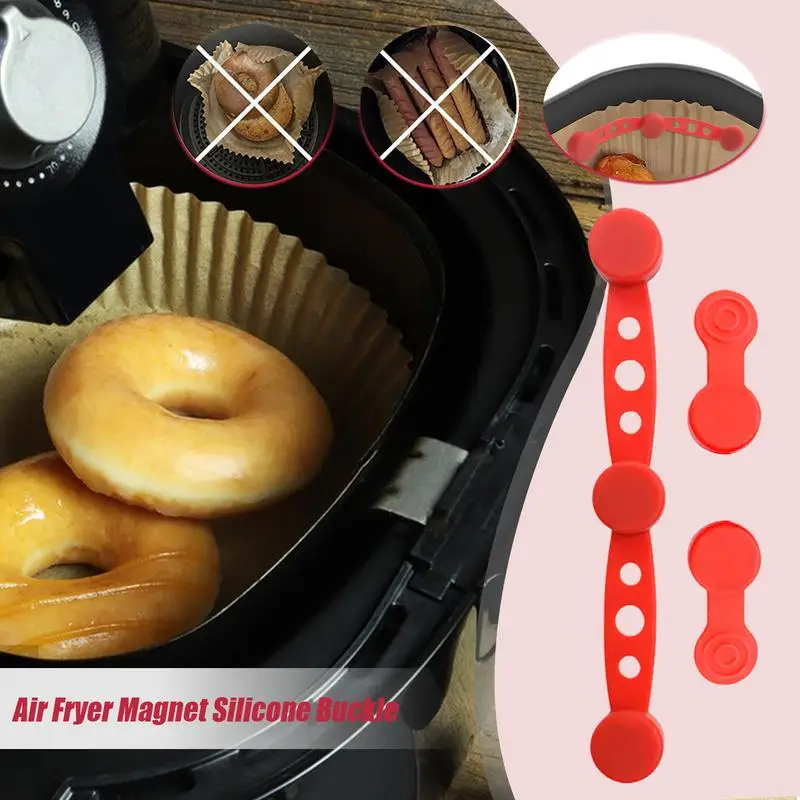 Air Fryer Magnet Silicone Buckle for fixing Parchment Paper high-temp resistant Silicone Magnetic Liner Holder Replacement Parts